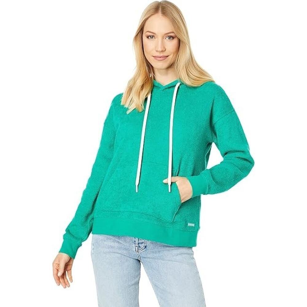 NWT Outerknown Hightide Organic Terry Long Sleeve Pullover Hoodie Green Womens S